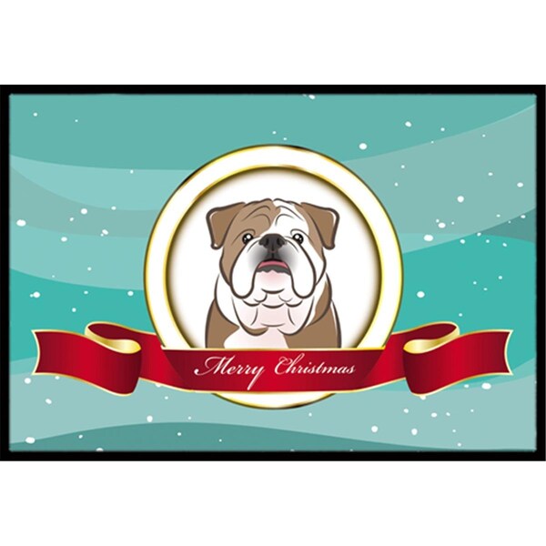 Carolines Treasures English Bulldog Merry Christmas Indoor and Outdoor Mat- 18 x 27 in. BB1529MAT - main